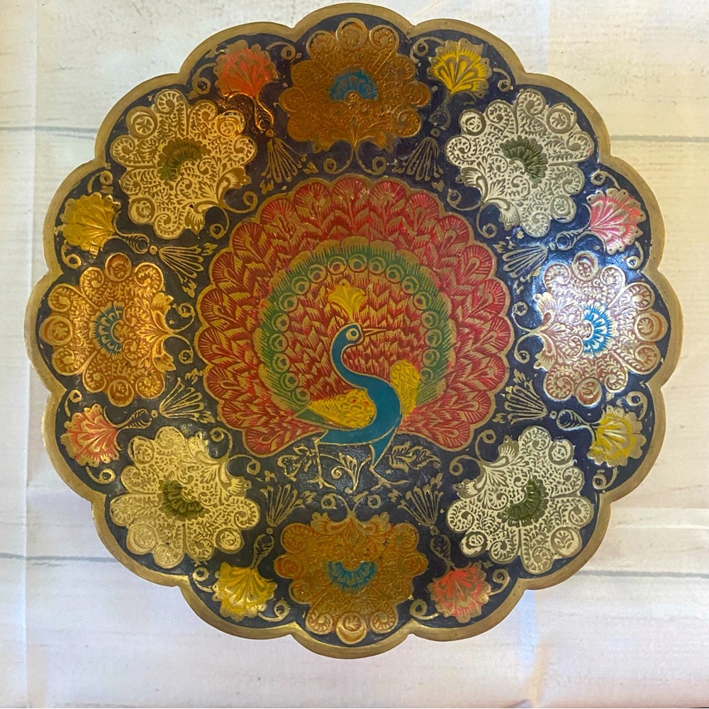 Brass Peacock Bowl